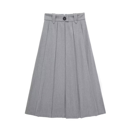 Mid Length Pleated Skirt