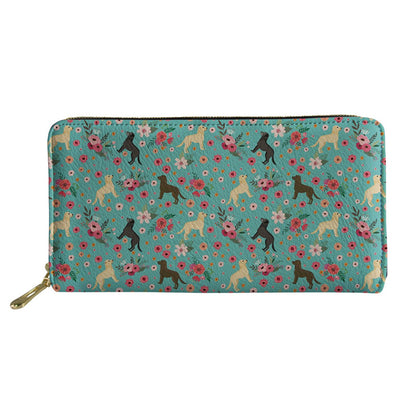 Women's Long Floral Dog Printed Pu Wallet