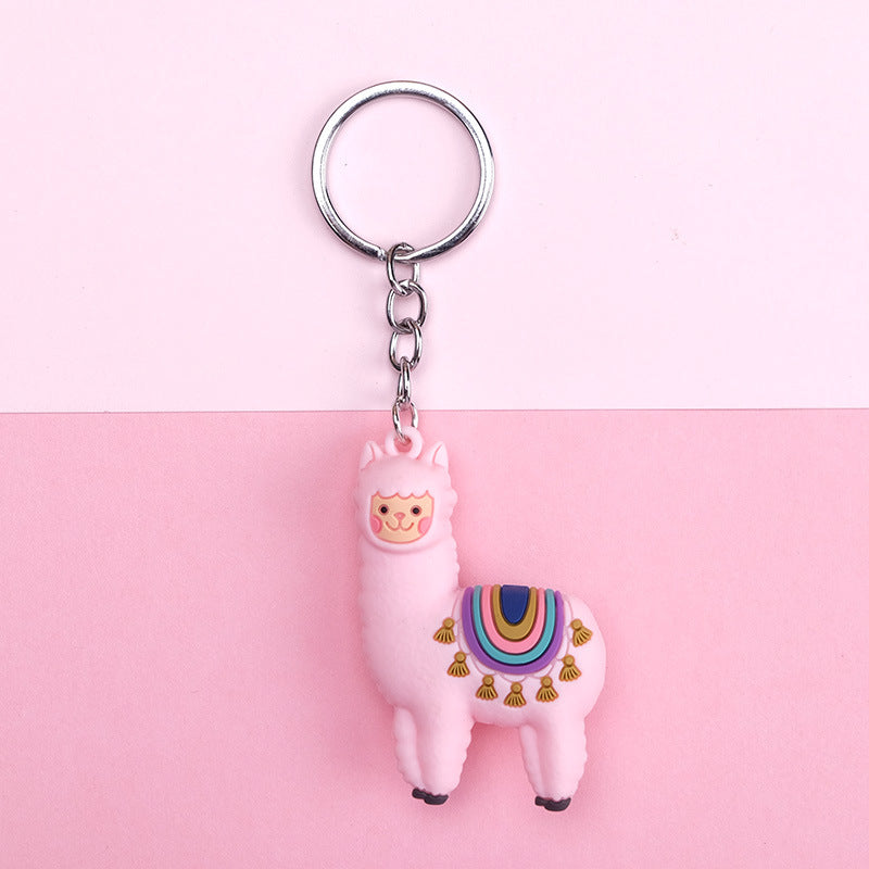 Simple Boutique Three-dimensional Alpaca Keychain