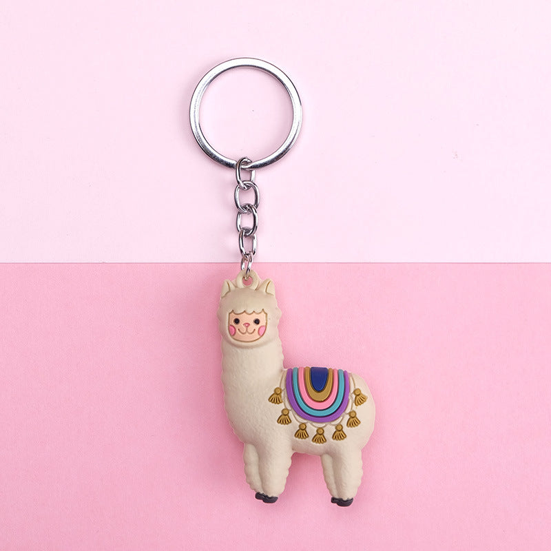 Simple Boutique Three-dimensional Alpaca Keychain