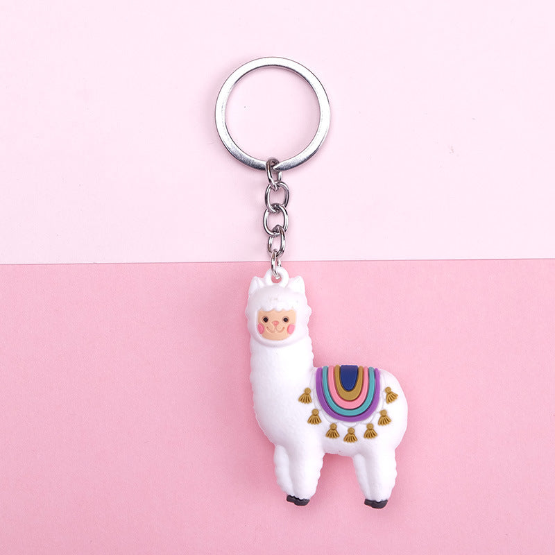 Simple Boutique Three-dimensional Alpaca Keychain