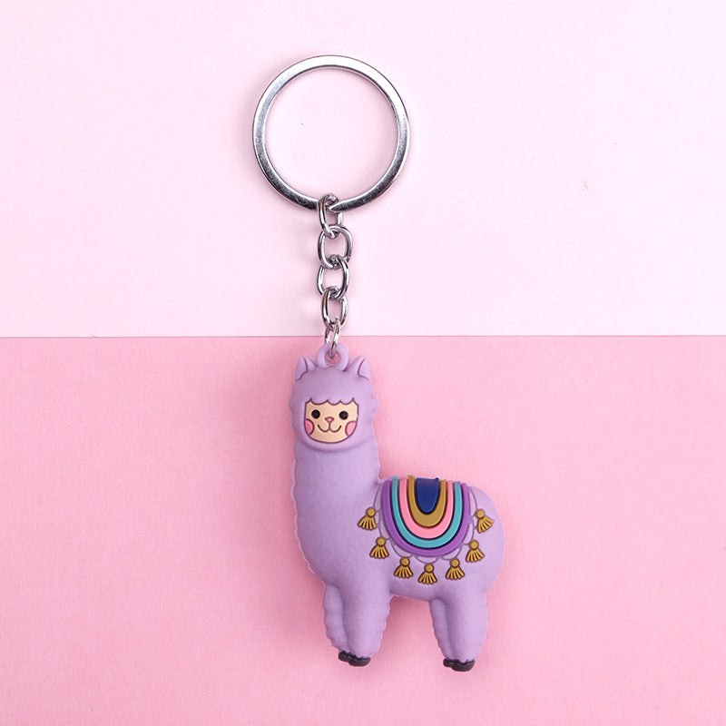 Simple Boutique Three-dimensional Alpaca Keychain