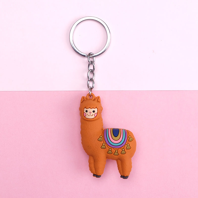 Simple Boutique Three-dimensional Alpaca Keychain