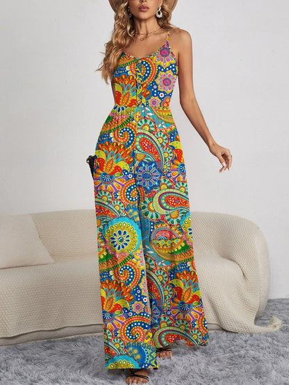 Spaghetti Strap Wide Leg Jumpsuit