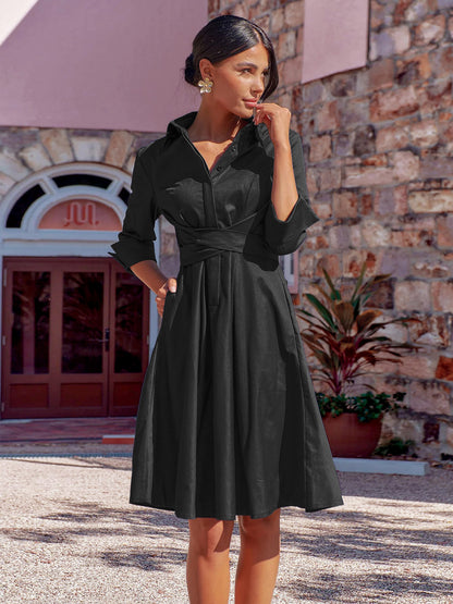 Women's Lace-up Shirt Elegant Dress