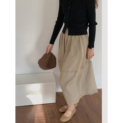 Women's Mid-length Bag Hip A-line Umbrella Skirt