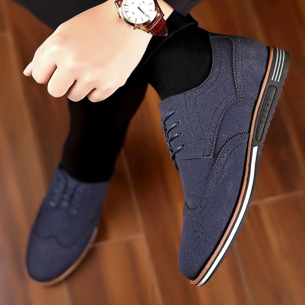 Men's Matte Low-Top Suede Leather Shoes