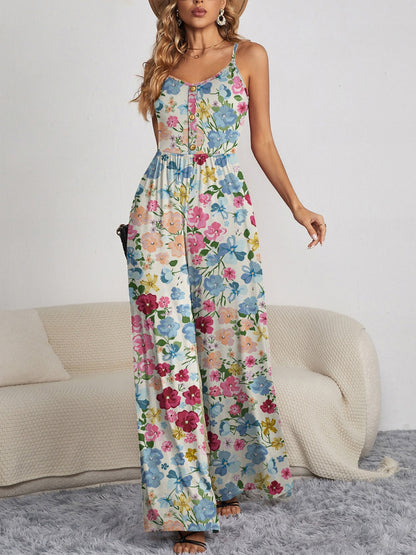 Spaghetti Strap Wide Leg Jumpsuit