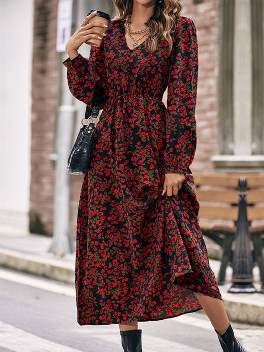 Women's Long Sleeve Printed Dress