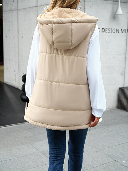 Women's Loose Commuting Mid-Length Hooded Cotton Coat