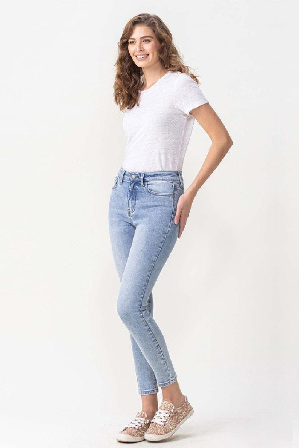 Lovervet Full Size Talia High Rise Crop Skinny Jeans - SteelBlue