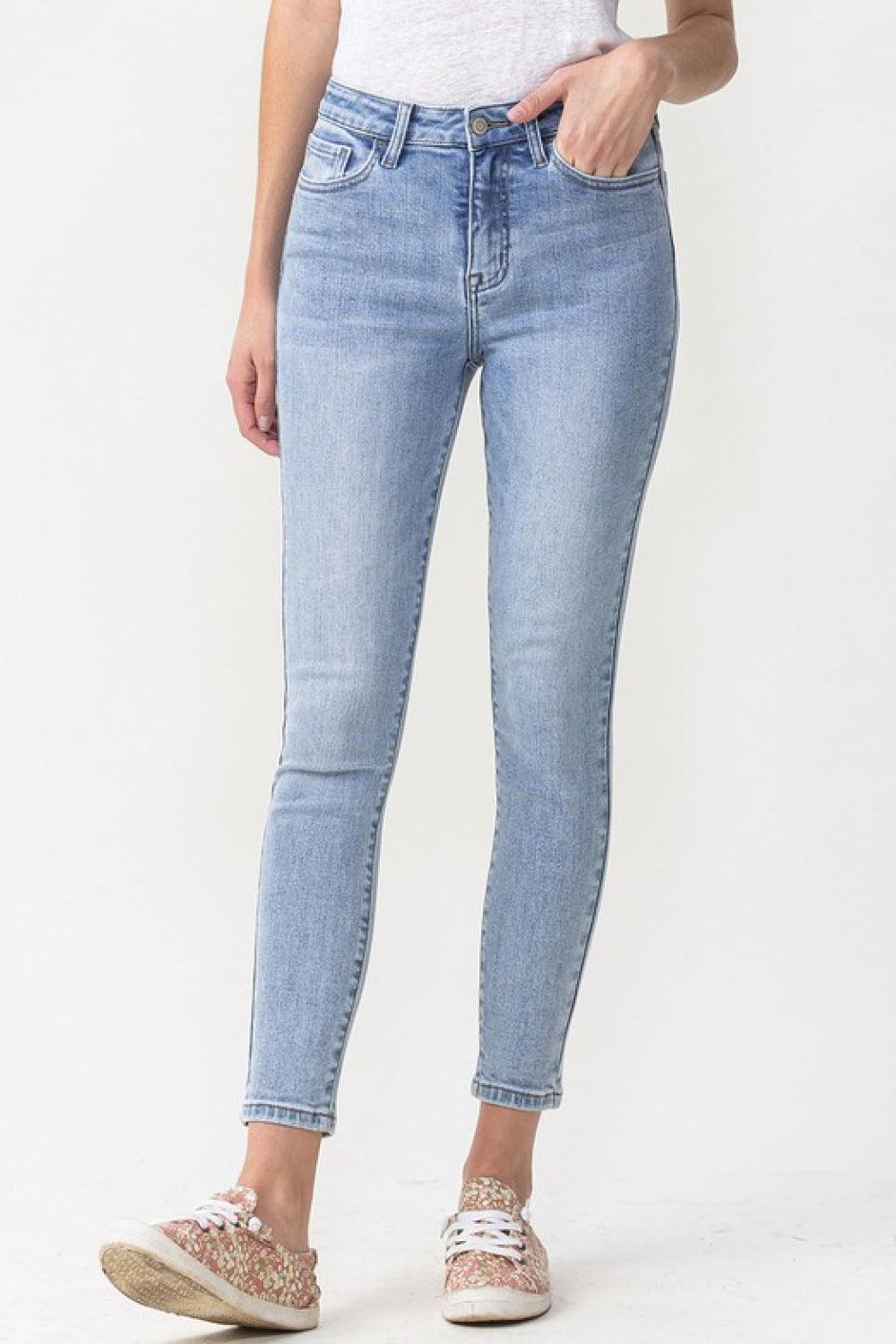 Lovervet Full Size Talia High Rise Crop Skinny Jeans - SteelBlue