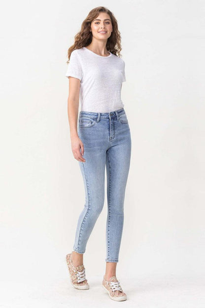 Lovervet Full Size Talia High Rise Crop Skinny Jeans - SteelBlue