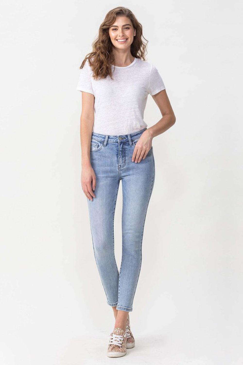 Lovervet Full Size Talia High Rise Crop Skinny Jeans - SteelBlue