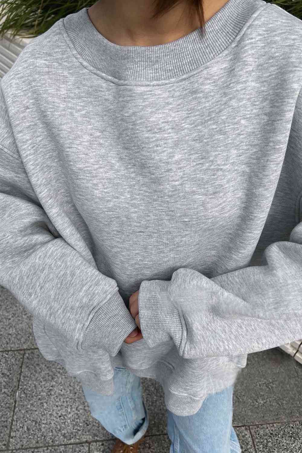 Oversize Round Neck Dropped Shoulder Sweatshirt