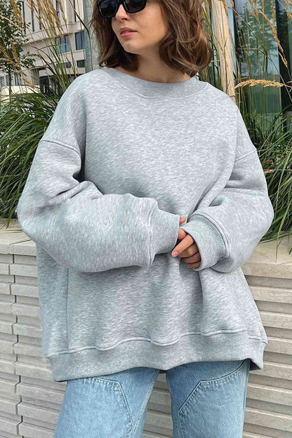 Oversize Round Neck Dropped Shoulder Sweatshirt