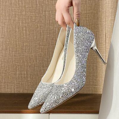 Glittered Stiletto Heel Pumps