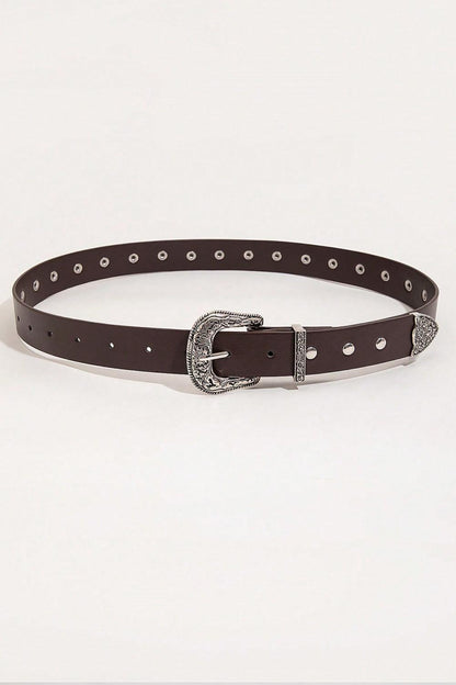 PU Leather Studded Belt - SteelBlue