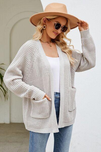 Raglan Sleeve Pocketed Cardigan - SteelBlue & Co.