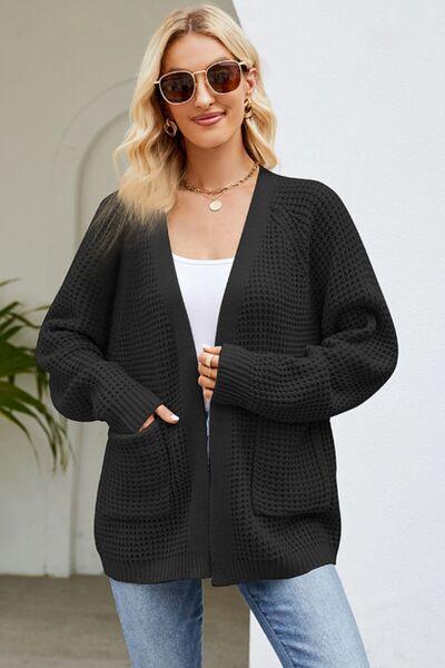 Raglan Sleeve Pocketed Cardigan - SteelBlue & Co.