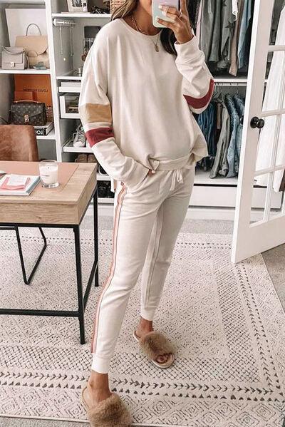 Sweatshirt and Drawstring Joggers Set - SteelBlue & Co.